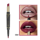 Pudaier Matte Lipstick Waterproof Double Ended Long Lasting Lipsticks Brand Lip Makeup Cosmetics Nude Dark Red Lips Liner Pencil