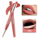 14 Color Double-end Lip Makeup Lipstick Pencil Waterproof Long Lasting Tint Sexy Red Lip Stick Beauty Matte Liner Pen Lipstick