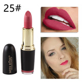 New MISS ROSE Lipstick Matte Waterproof Velvet Lip Stick 18 Colors Sexy Red Brown Pigments Makeup Matte Lipsticks Beauty Lips