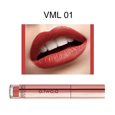 O.TWO.O Matte Lipstick Liquid Waterproof Long Lasting Velvet Lip Gloss Makeup Smooth Pigment Lip Tint Red Lips Cosmetics