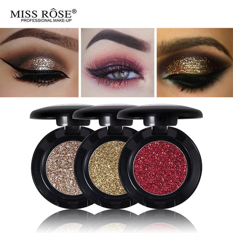 Miss Rose Diamond Glitter Eyeshadow 24 Colors Single Palette Illuminator Makeup Shimmer Metal Eye Shadow Shine Pigment Cosmetics