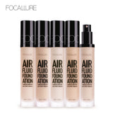 FOCALLURE 2018 New AIR FLUID FOUNDATION Moisturizing Natural Foundation Base Long Lasting Waterproof Women Makeup