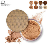 Pudaier Makeup Face Loose Powder For Women Dark Skin Long Lasting Whitening Bronzer Contour Nude Base Foundation Setting Powder