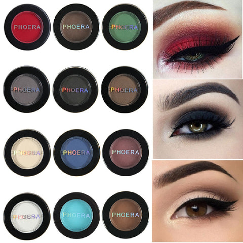 PHOERA 12 Colors Matte Eye Shadow Powder Pigment Nude Long Lasting Bright Eyeshadow Makeup Water-Resistant for Winter TSLM1