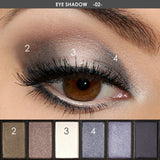 FOCALLURE 6 Colors Eyeshadow Palette Glamorous Smokey Color Eye Shadow Shimmer Glitter Smooth Creamy Powder Makeup Eye Shadow