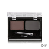 Brand Double Color Eyebrow Powder Makeup Palette Natural Brown Eye Brow Enhancers 3D Eye Brows Shadow Cake Beauty Kit with Brush